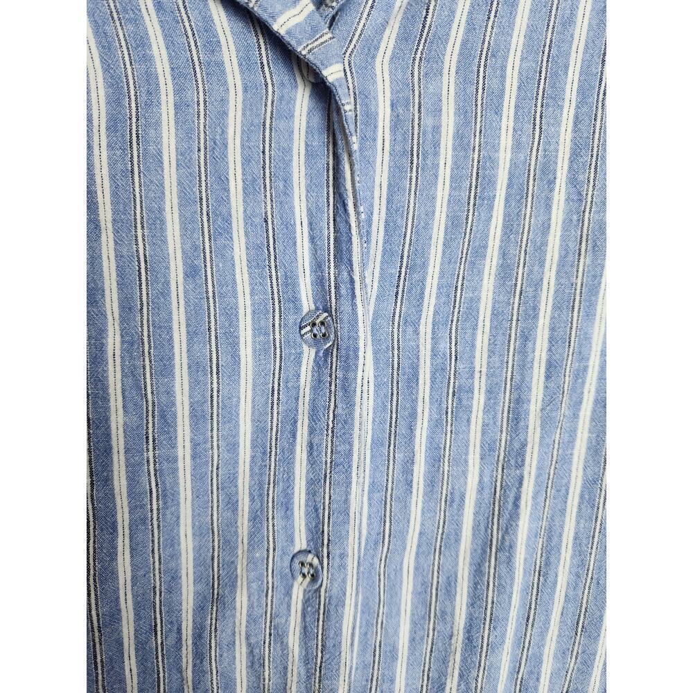 Z Supply Jayden Linen Blend Shirt Dress in Marina Blue Sz L beachy boho … - Picture 3 of 10